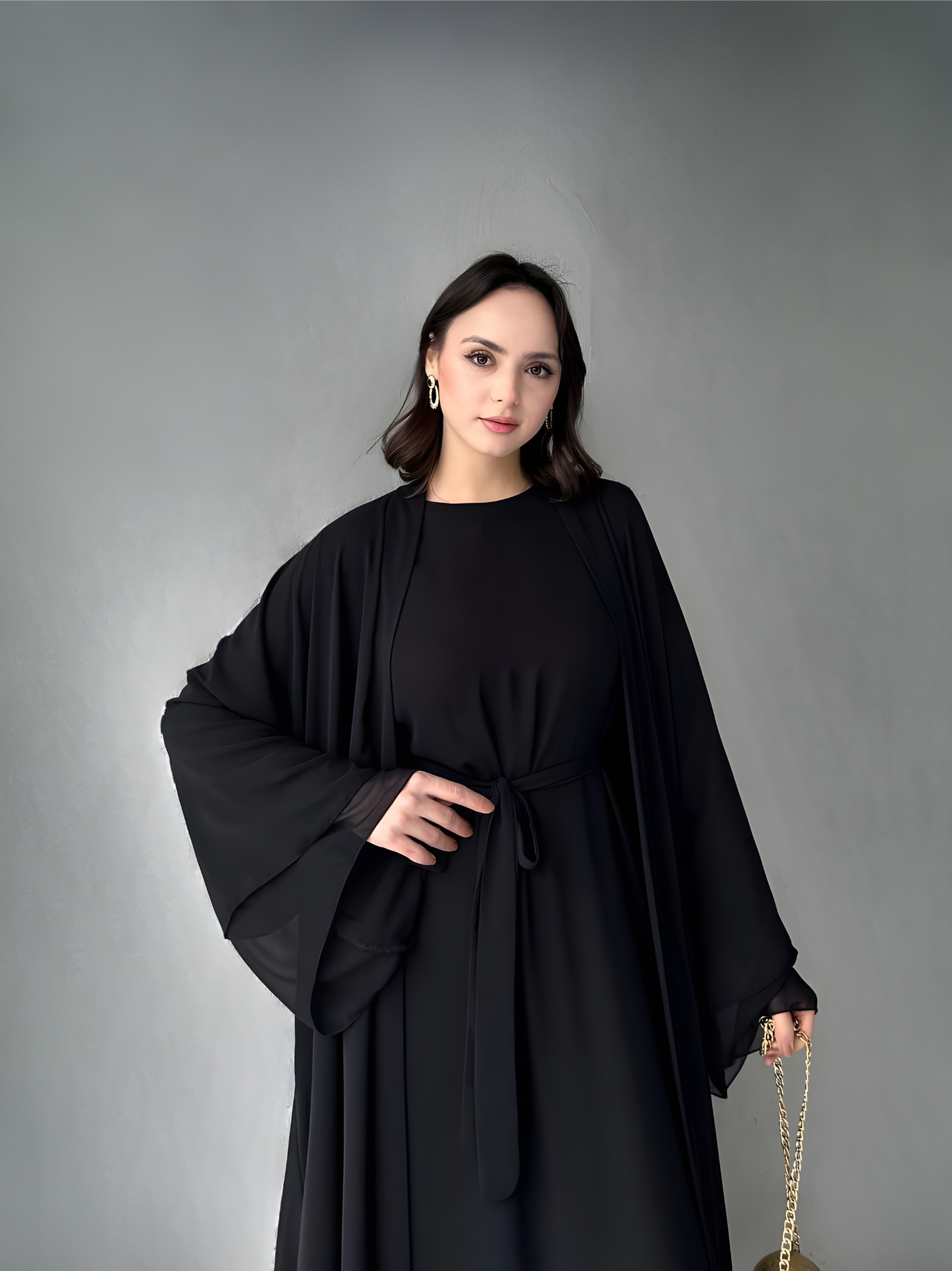 Two-Piece Abaya Set Black