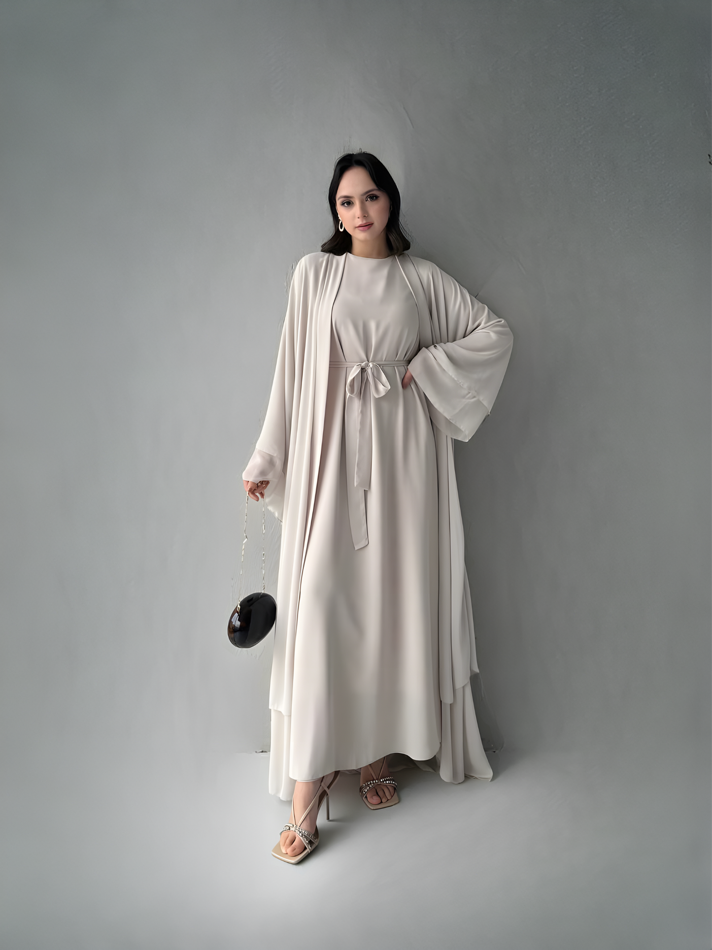 Two-Piece Abaya Set Beige