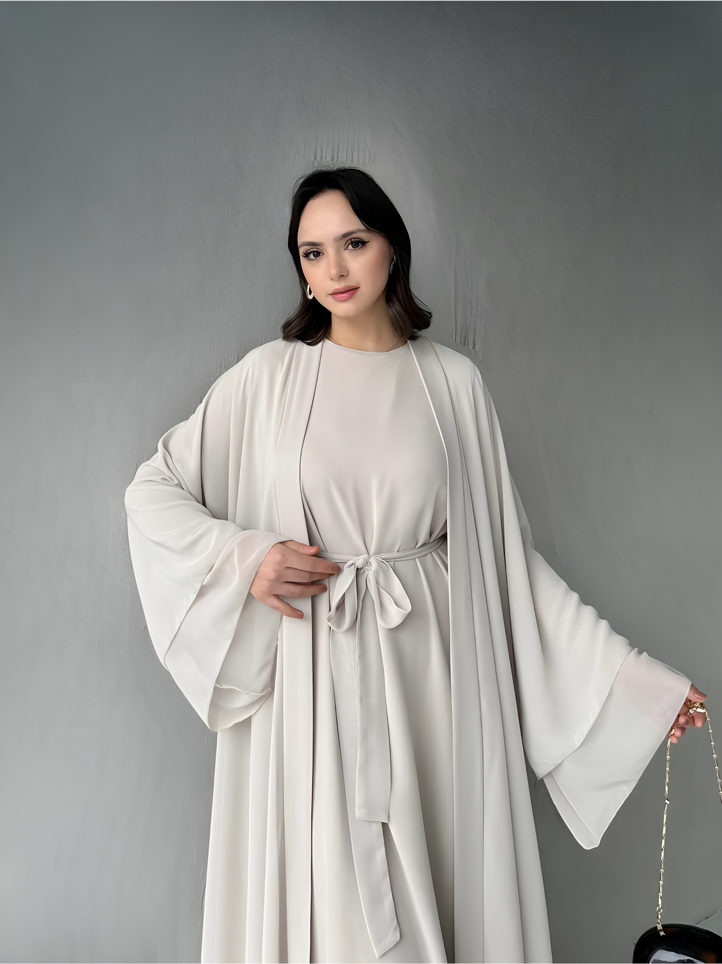 Two-Piece Abaya Set Beige