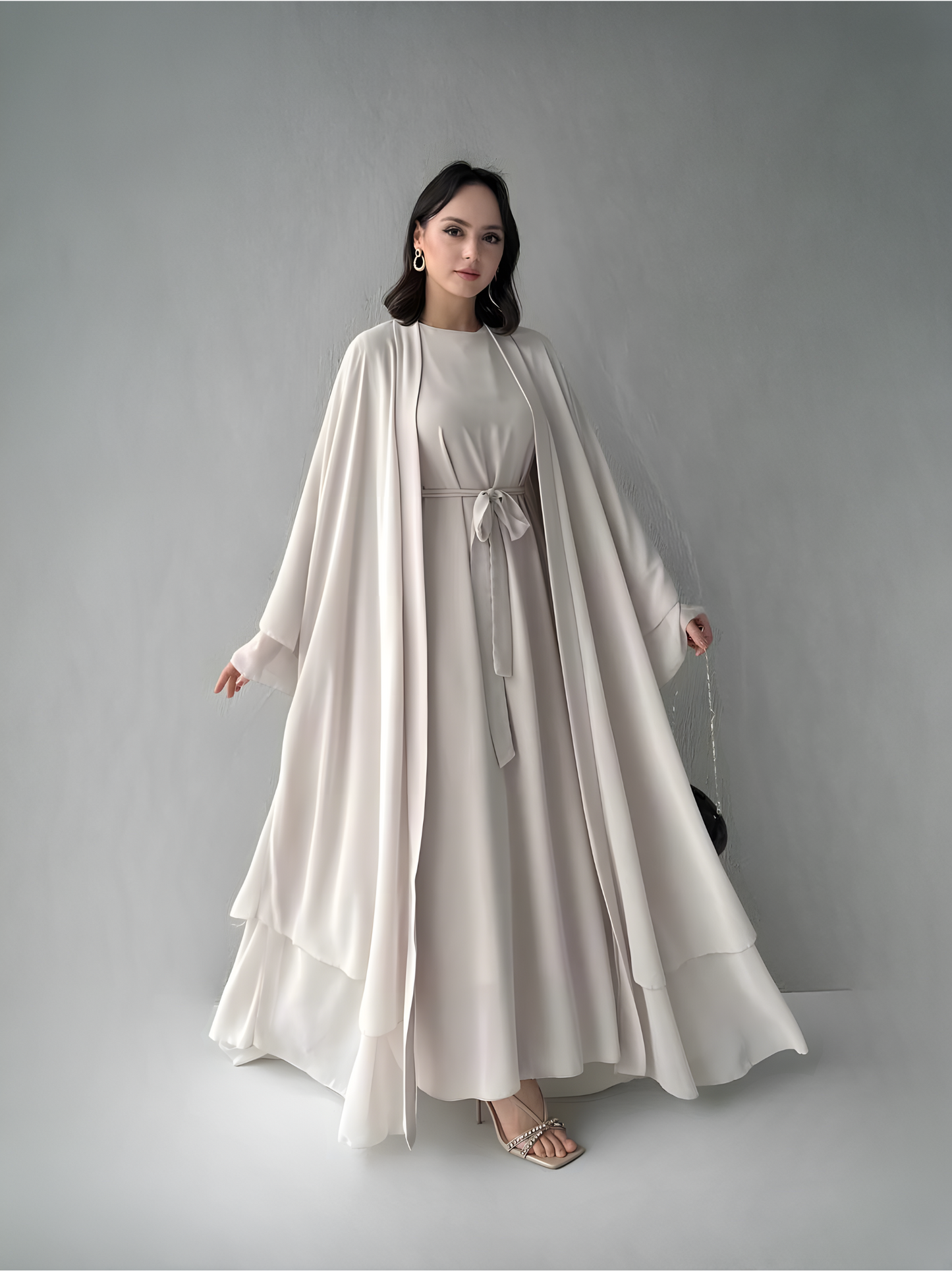 Two-Piece Abaya Set Beige