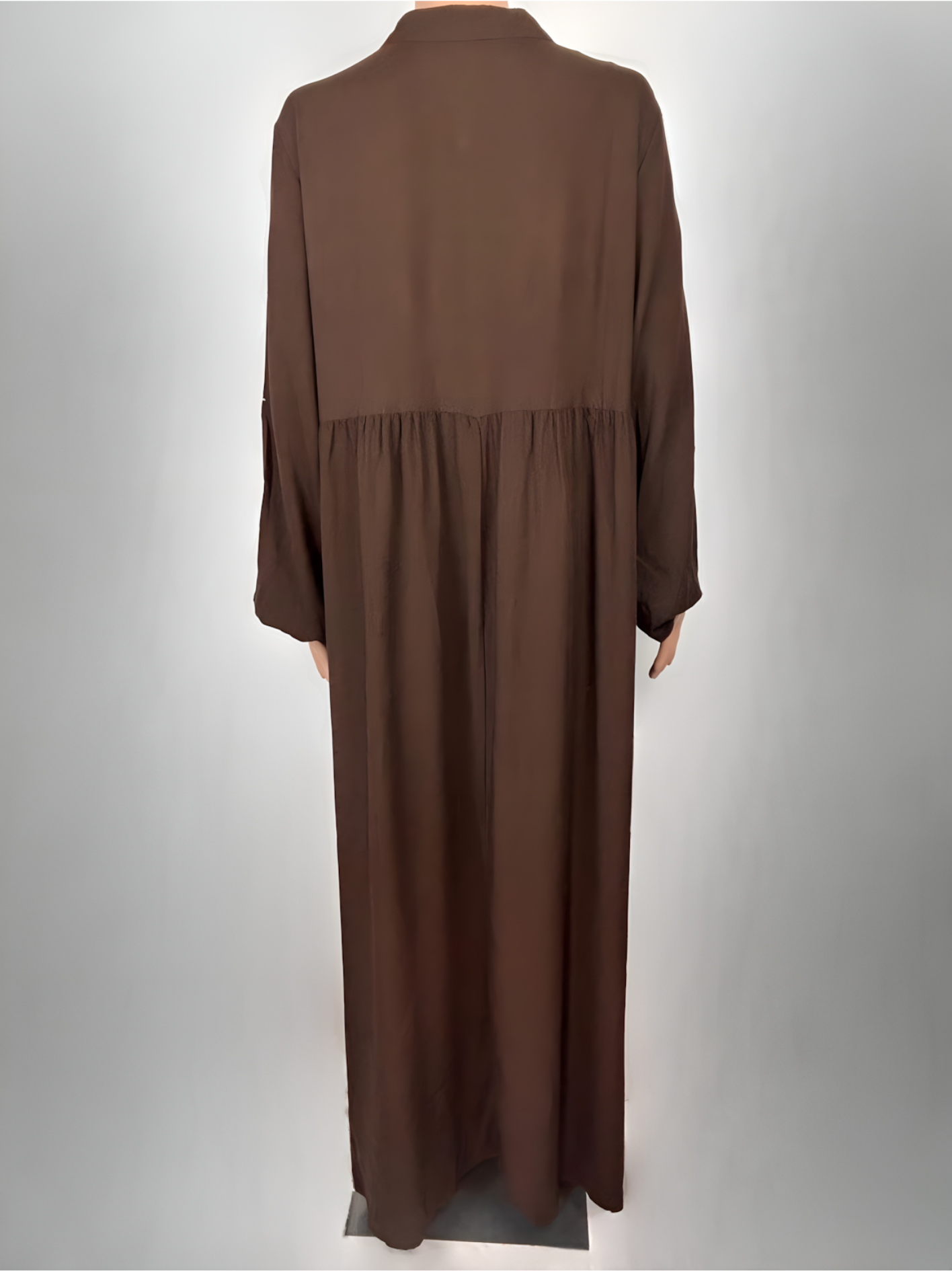 Classic Brown Embroidered Long Dress