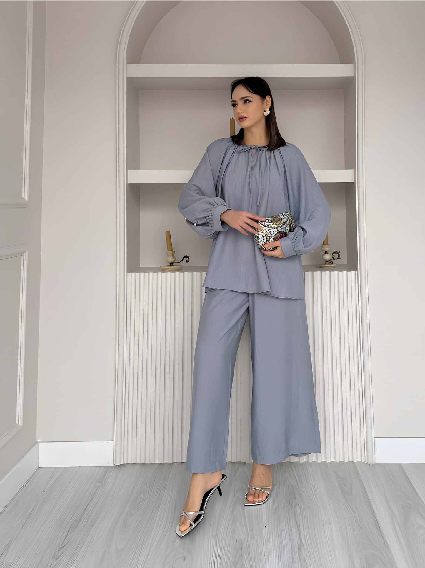Sleek dark grayish blue Alis Co‑ord Set