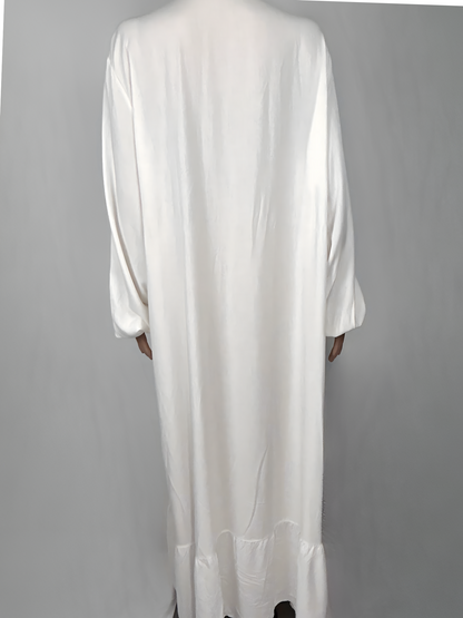 Classic White Embroidered Long Dress